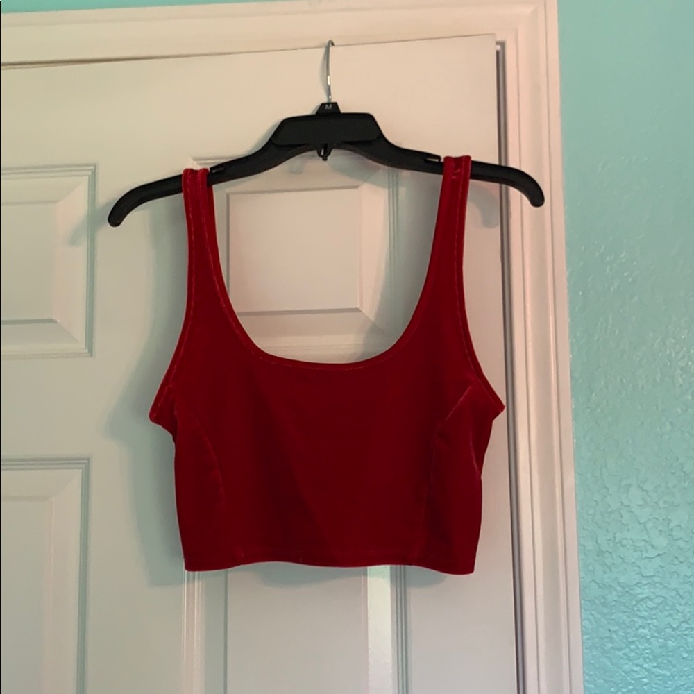 Forever 21 Velvet Crop top Red